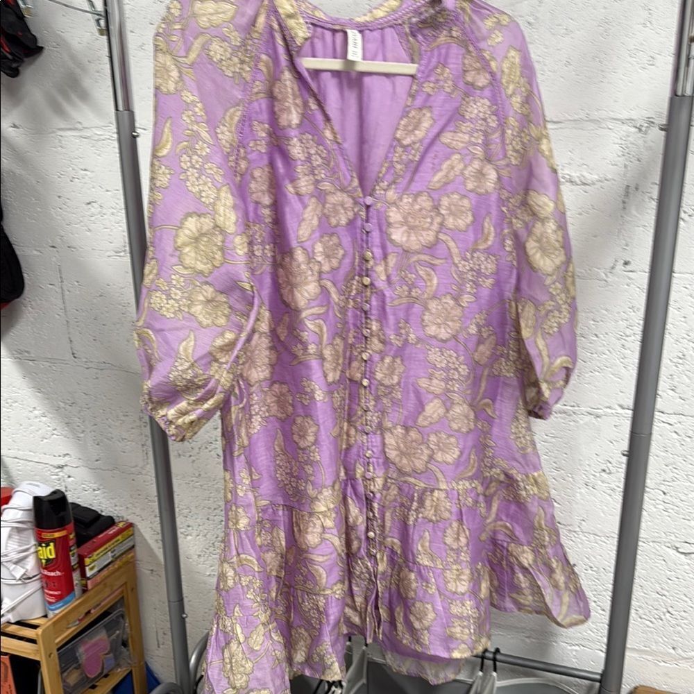 Kivari Lavender and Cream Floral Dress - Size 8 - NWOT